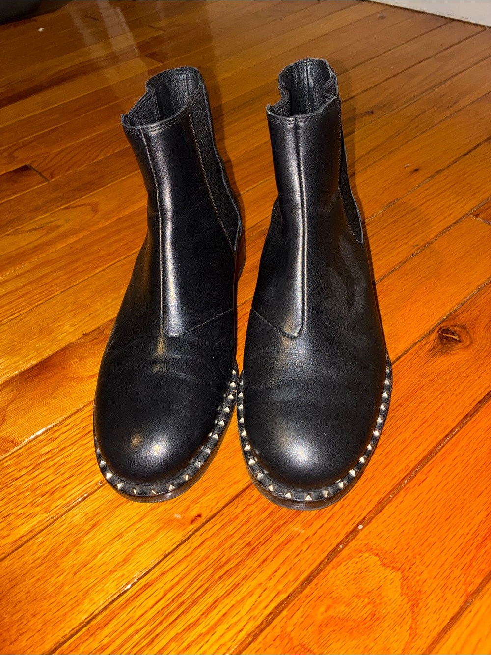 Ash Black Studded Trim Chelsea Boots